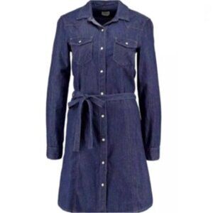 GAP Long Sleeve Denim Dress - Dark Blue